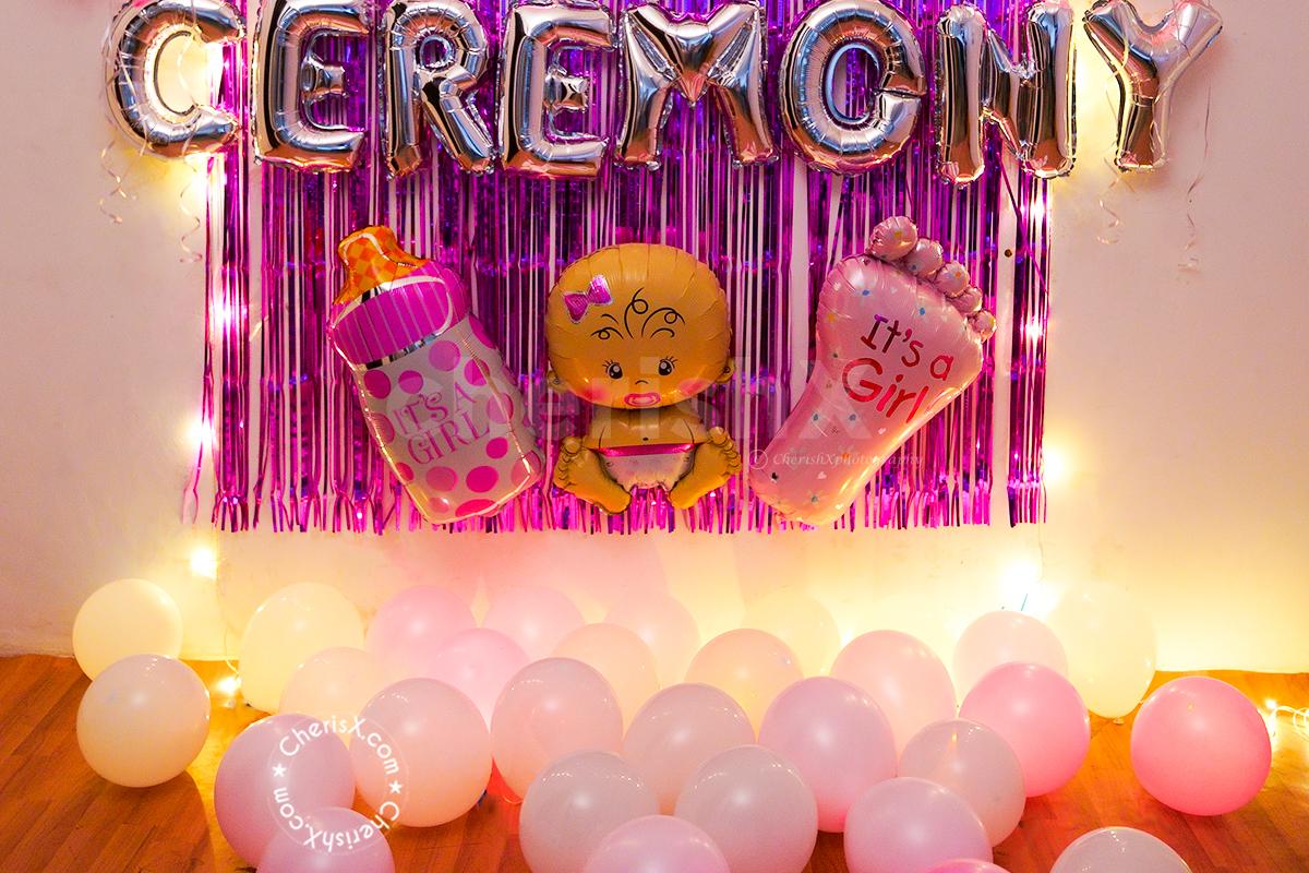 An Exclusive Naming Ceremony Balloon Decoration by CherishX in Delhi NCR.