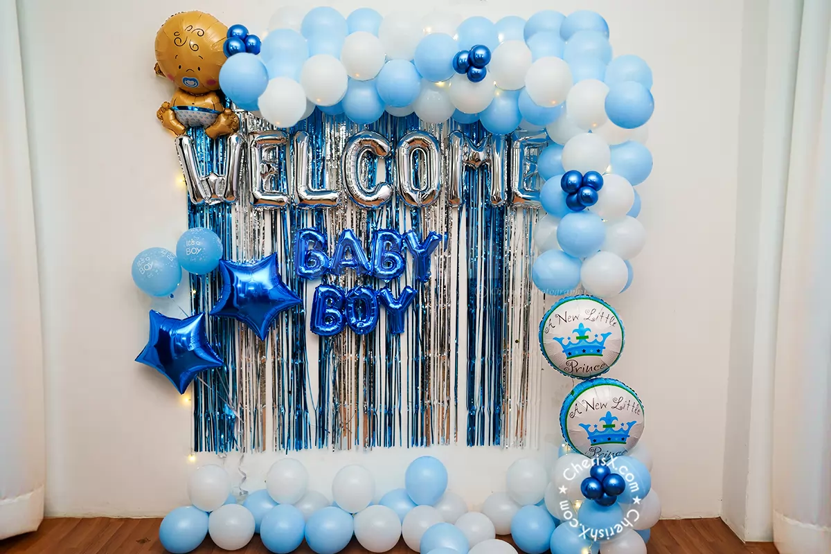 A Blue and White Welcome Baby Boy Decor in Delhi NCR | Delhi NCR