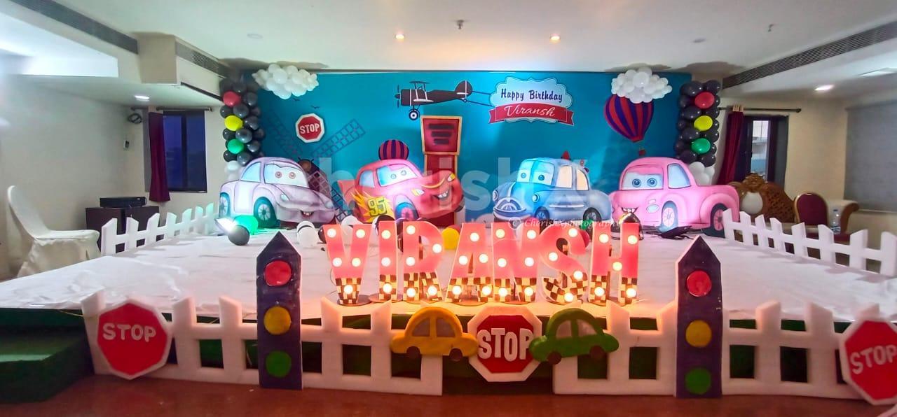 Car Theme Birthday Decoration in your city for your Baby Girl or Baby