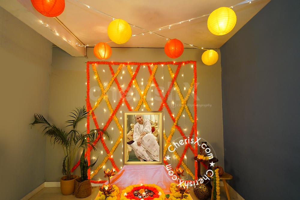 Puja door decor | Flower decorations, Wedding entrance decor, Wedding  design decoration