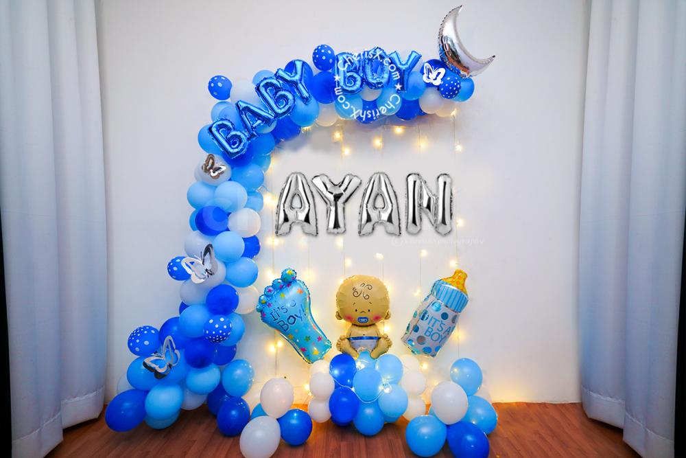 A Baby Boy Blue Themed Annaprashan Ceremony Decoration by CherishX!