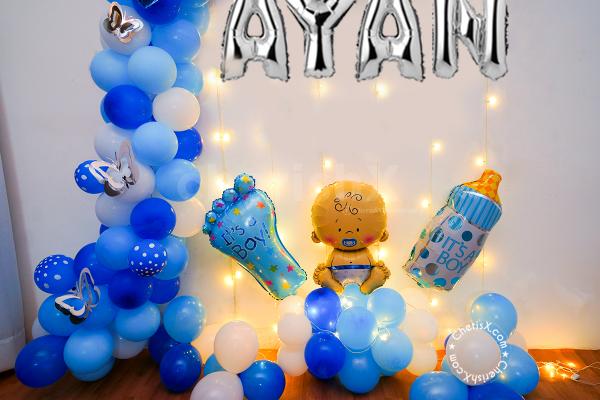 Balloon Decoration for Baby Boy's Naming Ceremony!