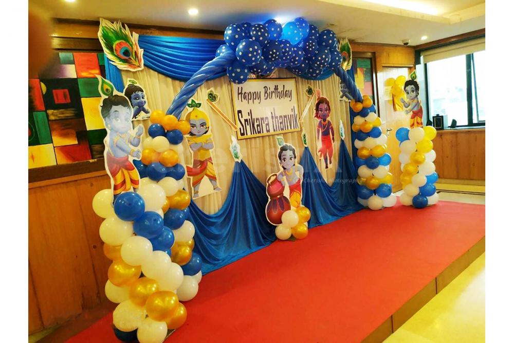 Krishna Theme Decoration for your kids birthday Bangalore