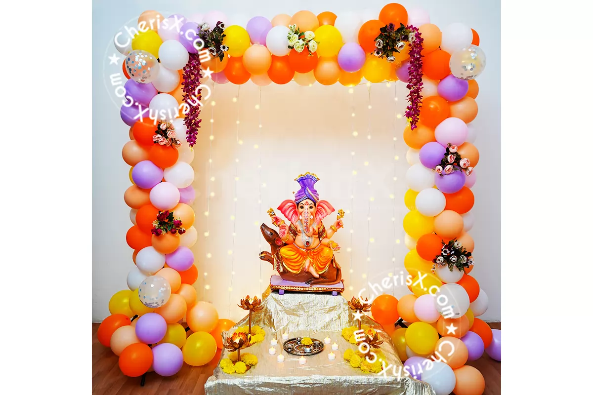 Flower and balloon decoration for Ganesh Chaturthi in your City ...