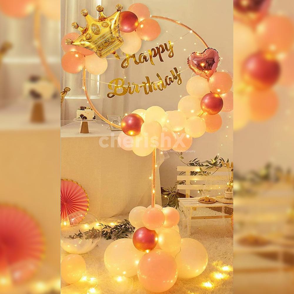 A Elegant Golden Birthday Balloon Bouquet to enhance your birthday ...