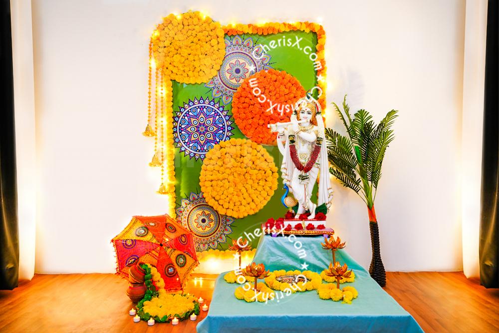 A Mandala Themed Floral Decoration for Janmashtami Celebrations ...