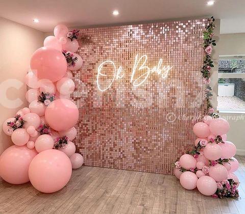 Pink Sequin Oh Baby Decoration