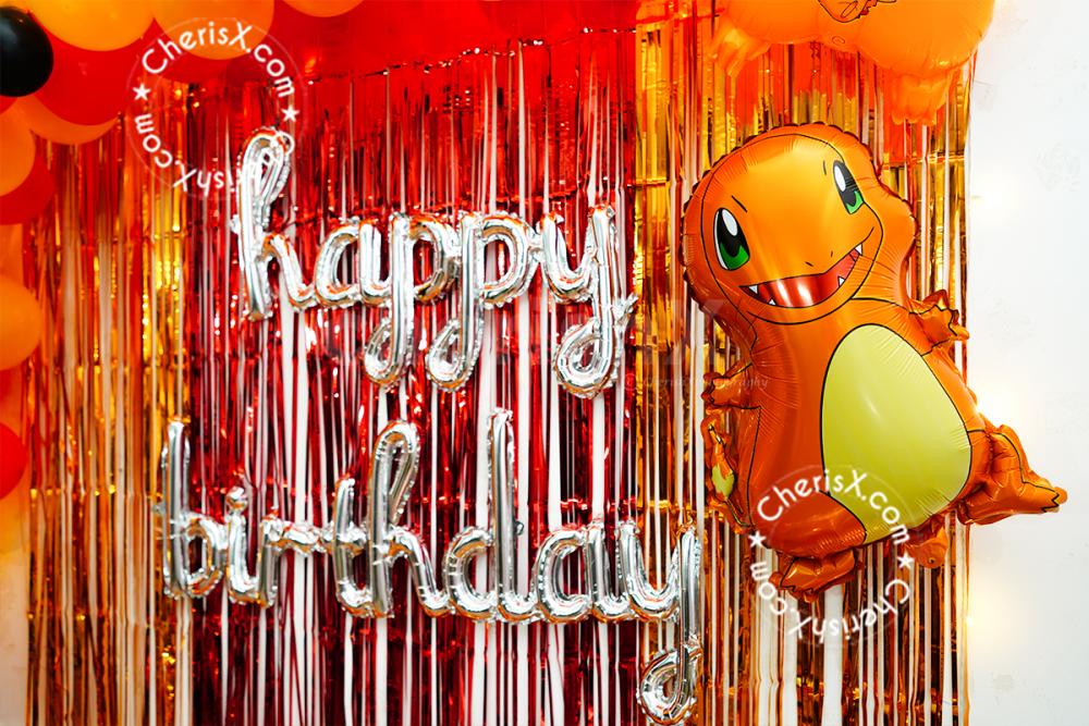 Have a wonderful evening party celebration with an exclusive Pokemon theme décor, coupled with cakes, lights, balloons, and birthday silver balloon banner