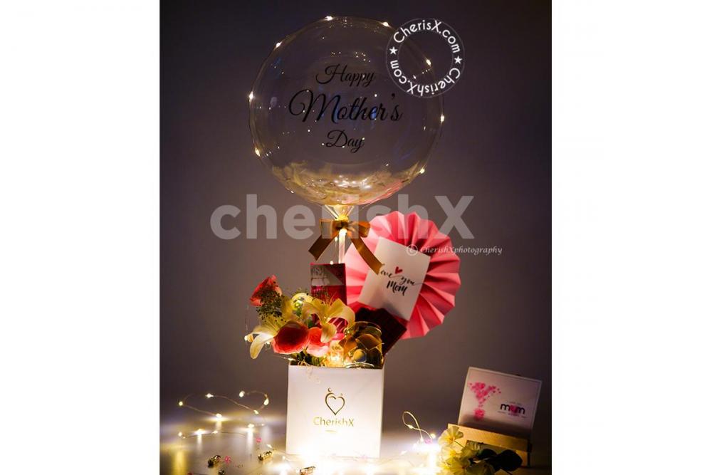 Book a Classy Pink Balloon Bucket as your Mother's Day Gift for your Celebrations!