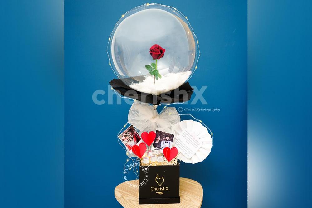 Make your better half feel special with chocolate bouquet curated in the Red Rose Bucket.