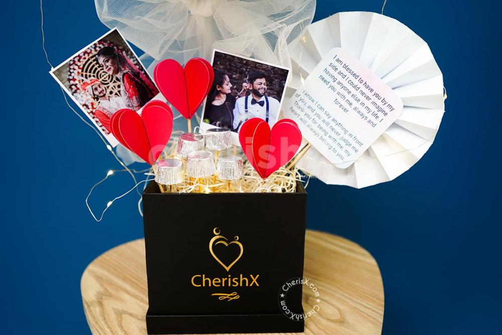 Make your better half feel special with chocolate bouquet curated in the Red Rose Bucket.