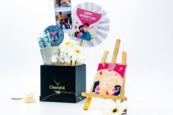 Celebrate Father's Day beautifully with CherishX's White Themed Balloon Bucket!