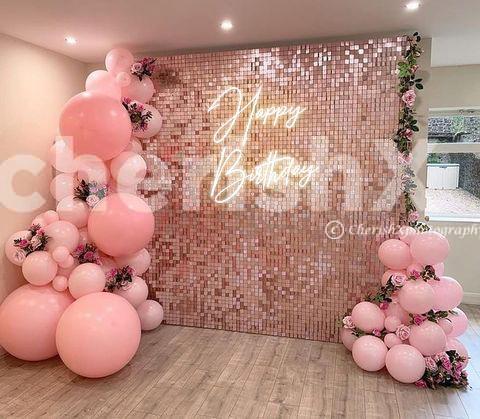 Pink Sequin Birthday Decoration