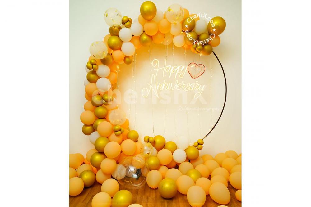 A Breathtaking Pastel Peach Balloon Ring Decor for your Celebrations!