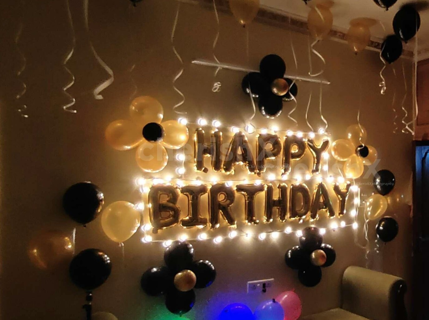 Happy Birthday Foil with Led Light