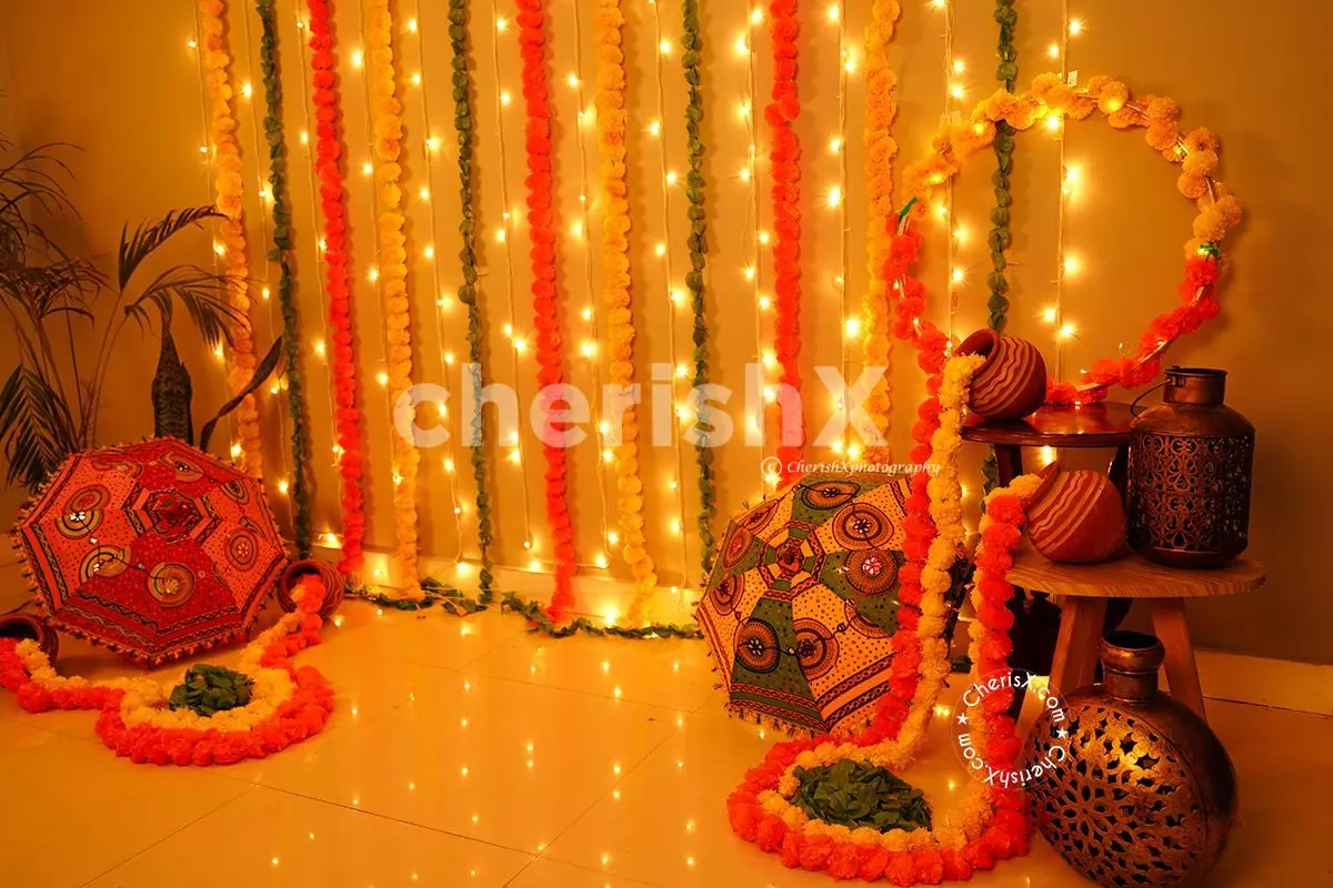 Celebrate Diwali with CherishX's Festive Umbrella and Flower Garlands Decor  | Hyderabad