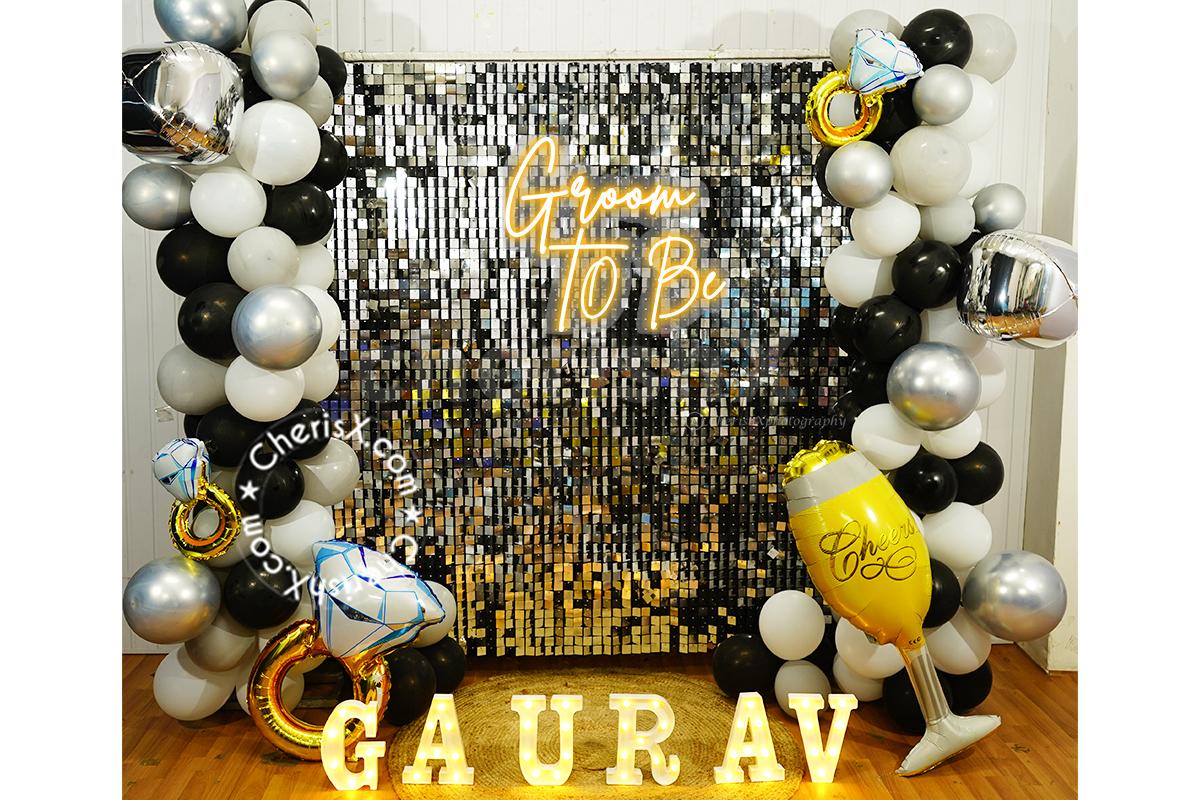 An Unforgetable Night For The Boys And Groom With Our Silver Sequin Groom  To Be Decor | Delhi Ncr