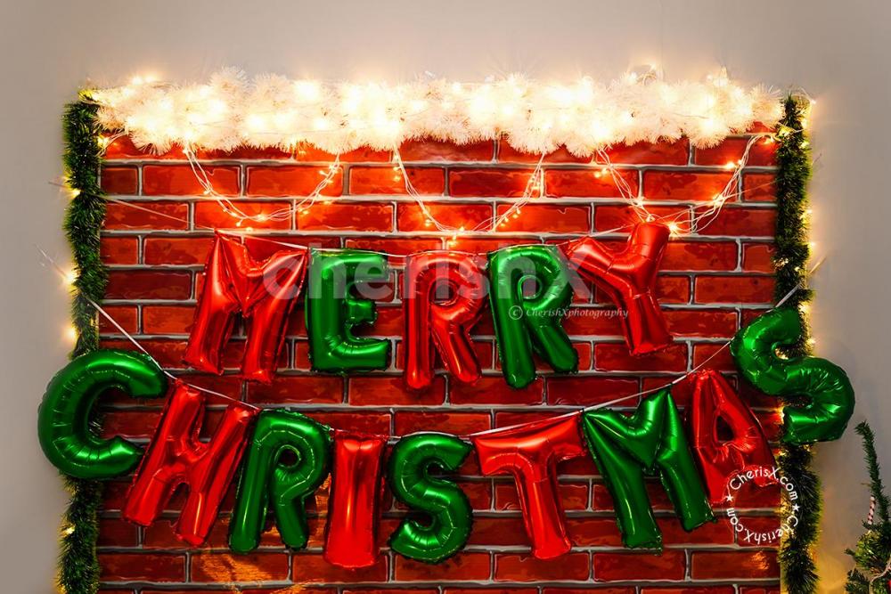 Get a Brick wall Themed Merry Christmas Decor by CherishX for your home, office or school!
