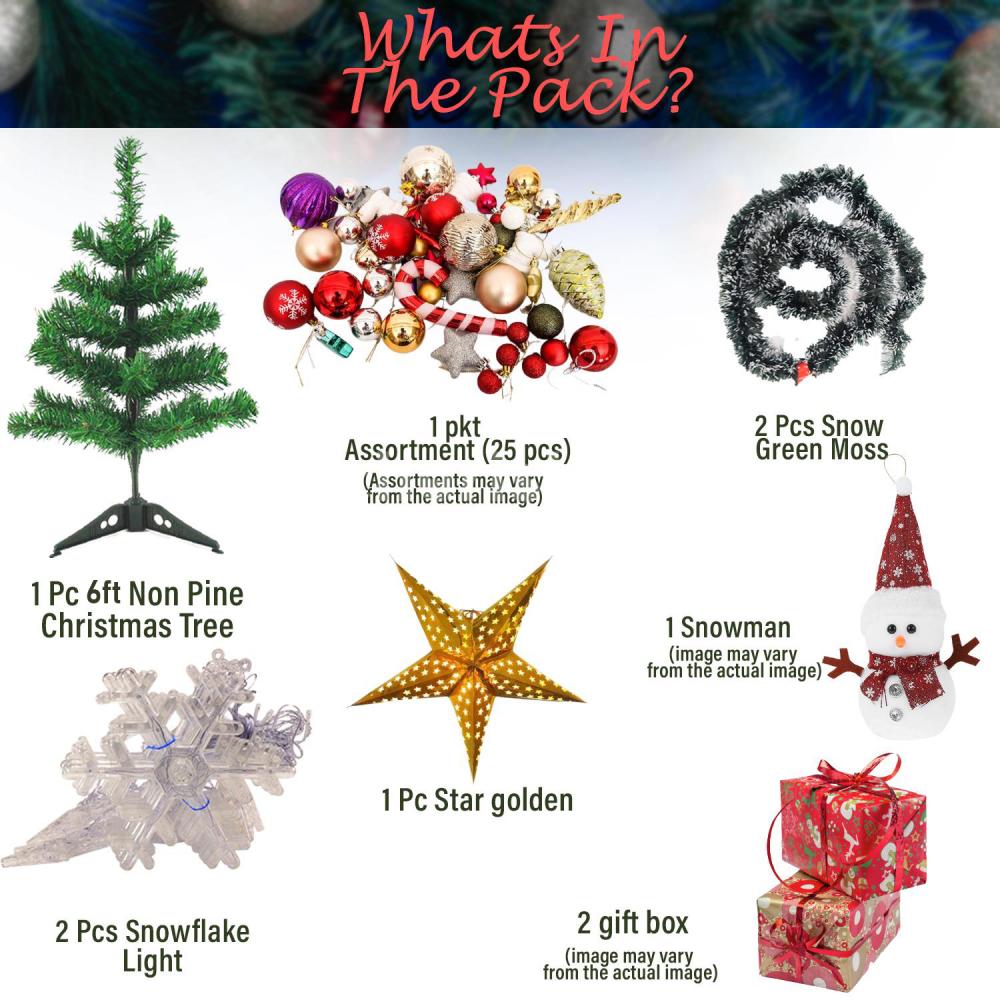 6 Feet Christmas Tree Decorations for Home in Delhi NCR, Gurgaon ...