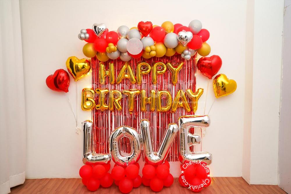 Get your home decorated with Red Theme Romantic Balloon Decor for a perfect birthday party!