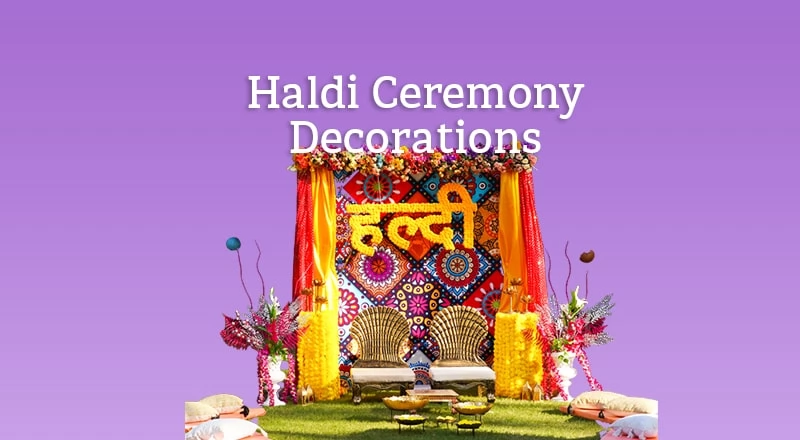 Beautiful Haldi Decoration Setups for Bride/Groom at Home or Outdoor in  Delhi NCR, Gurugram, Noida