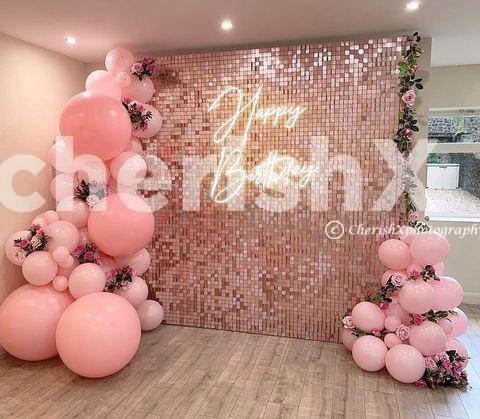 Pink Sequin Birthday Decoration