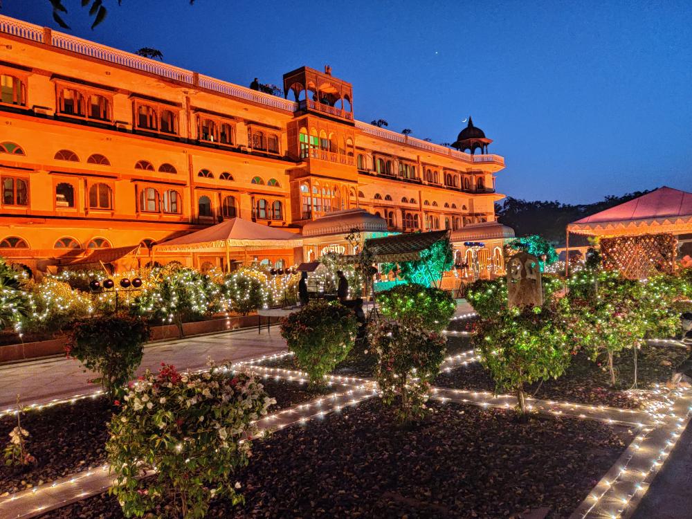Umaid Lake Palace at night with Lighting