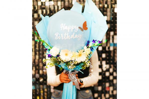 The blue charm birthday bouquet will instil the best memories and happiness for the day