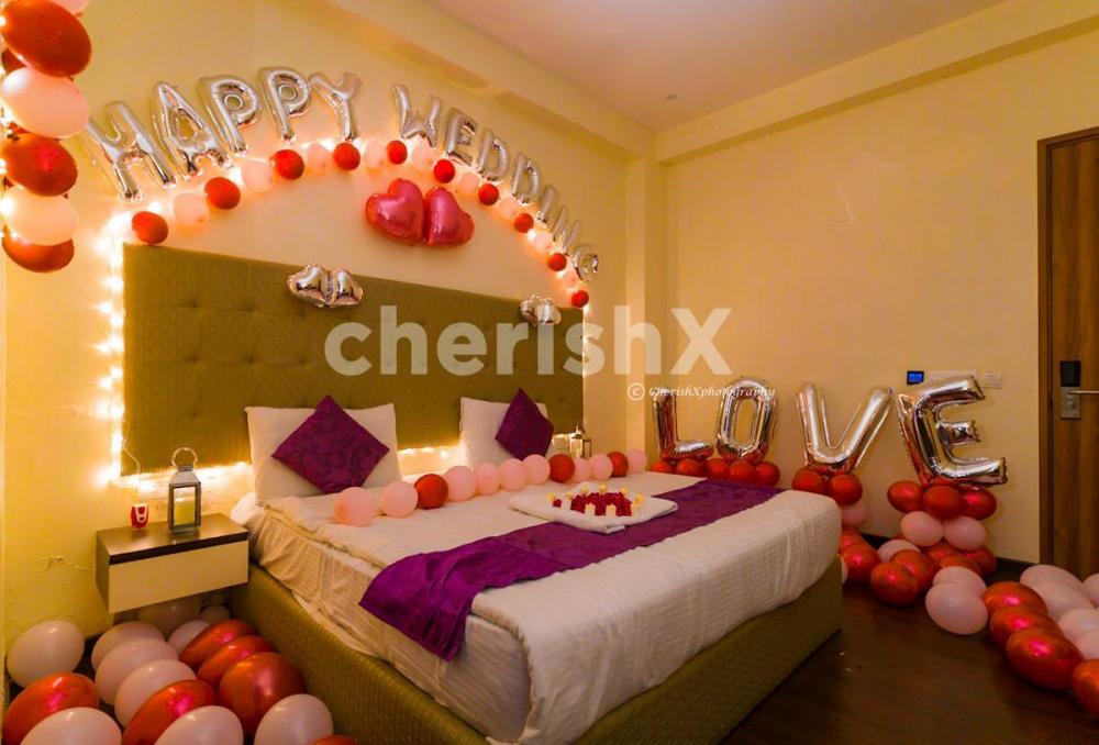 Have a beautiful time with your partner with CherishX's Happy Wedding First Night Decor!