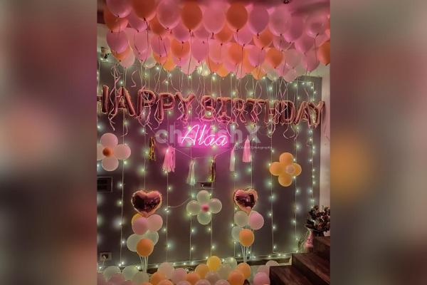 Balloon Decoration for Birthday Rosegold and Pastel Colors