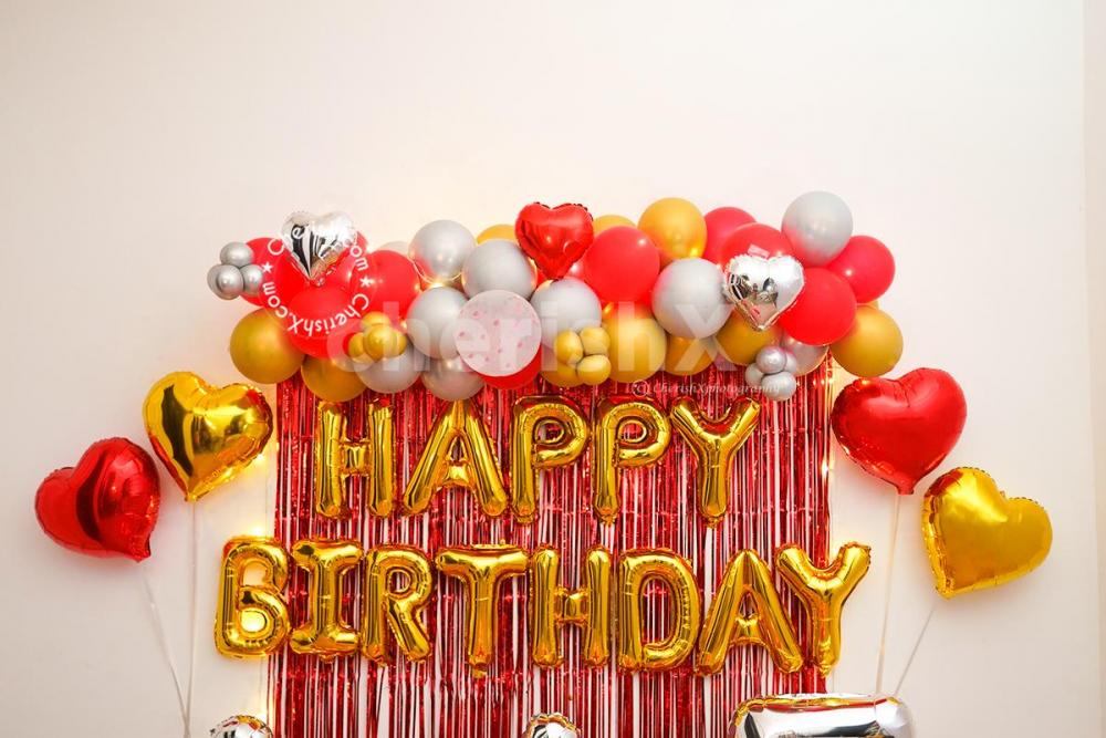 A Red Theme Romantic Birthday Decor in Delhi NCR!