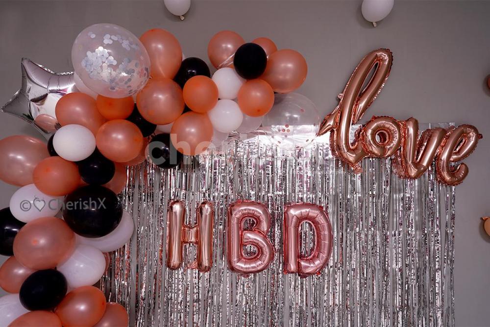 Star, Confetti and love cursive balloons for your balloon room decoration.