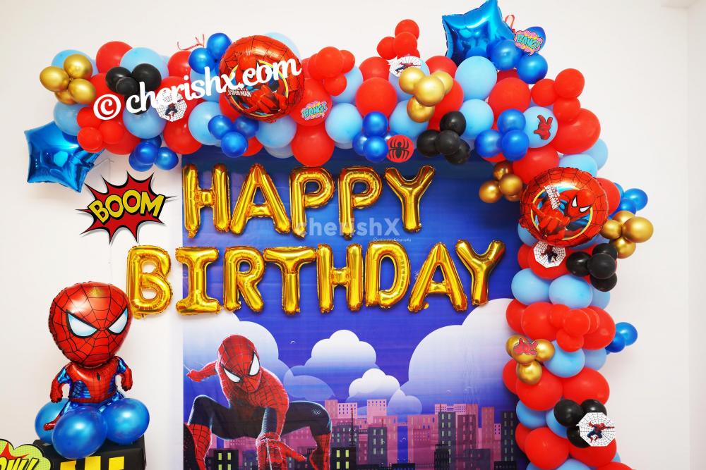 Let your child feel the comic in the real world by booking CherishX's Spider-Man Birthday Theme Decor!