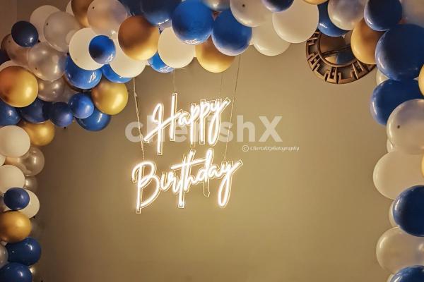 Go for something different this time with an elegant happy birthday neon light decor!