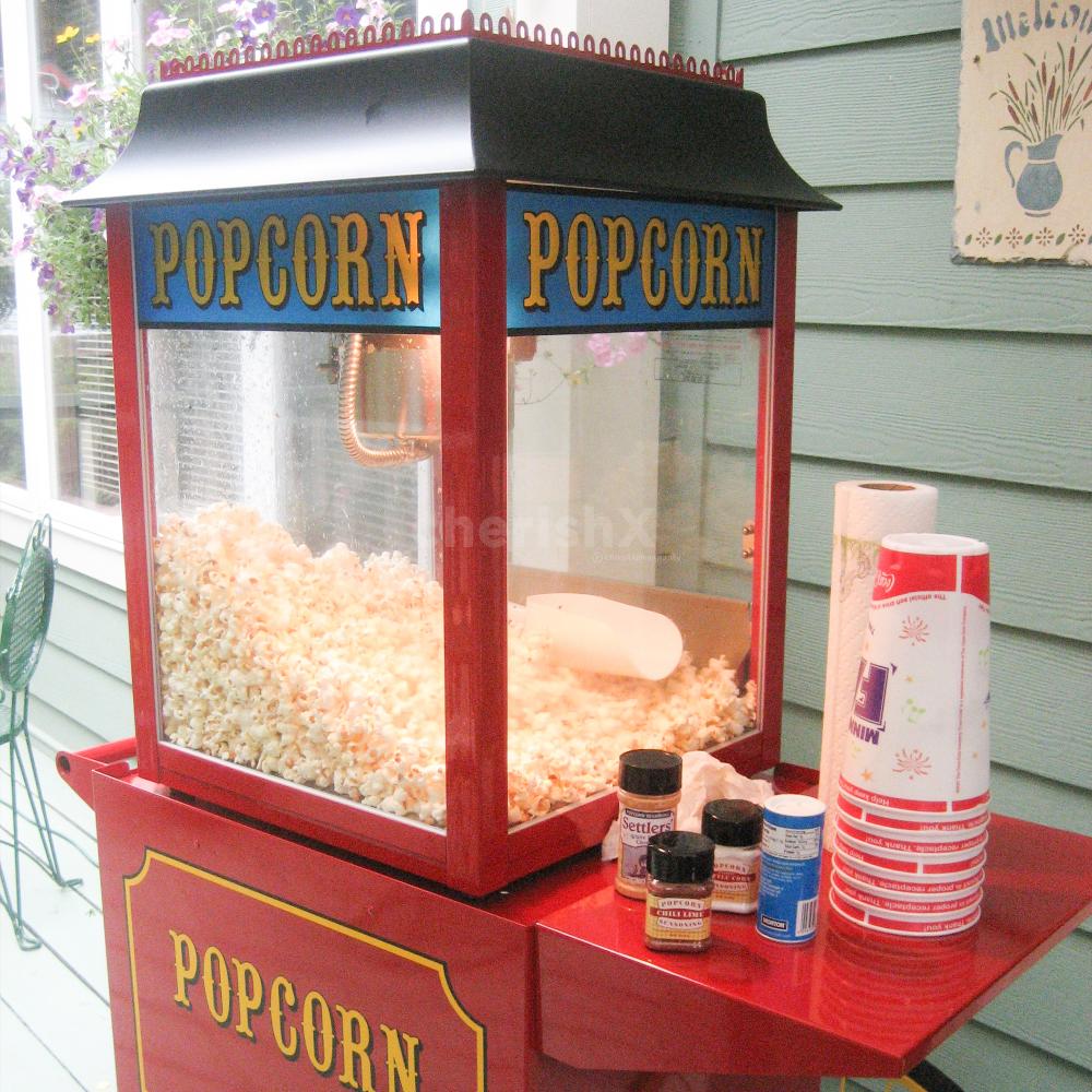 A popcorn counter can offer different flavours and toppings, making it