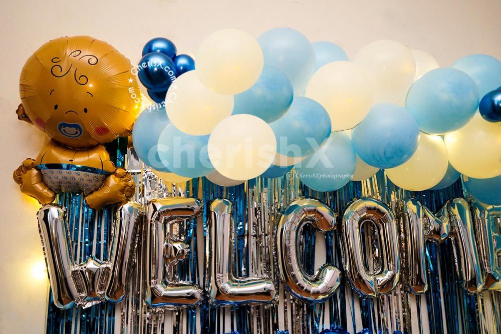 A Blue and White themed Welcome Baby Decor by CherishX!