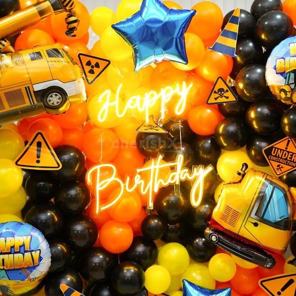 Celebrate your kids' birthday with our uniquely designed wall pop construction-themed decor.