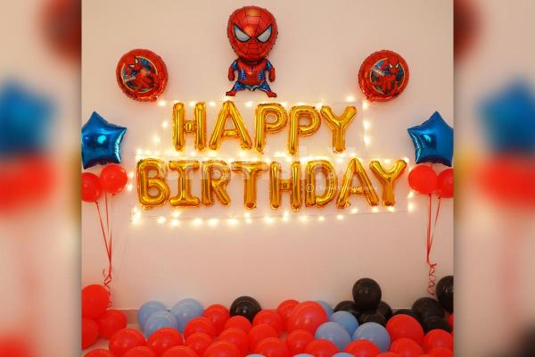 Make a photo background for your child's birthday with this fascinating Spider Man Birthday Surprise Decor!