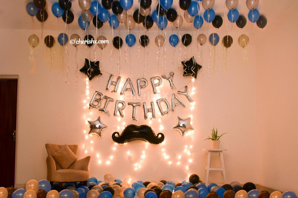 Book a Blue & Silver Themed Birthday Decoration at Home with ...