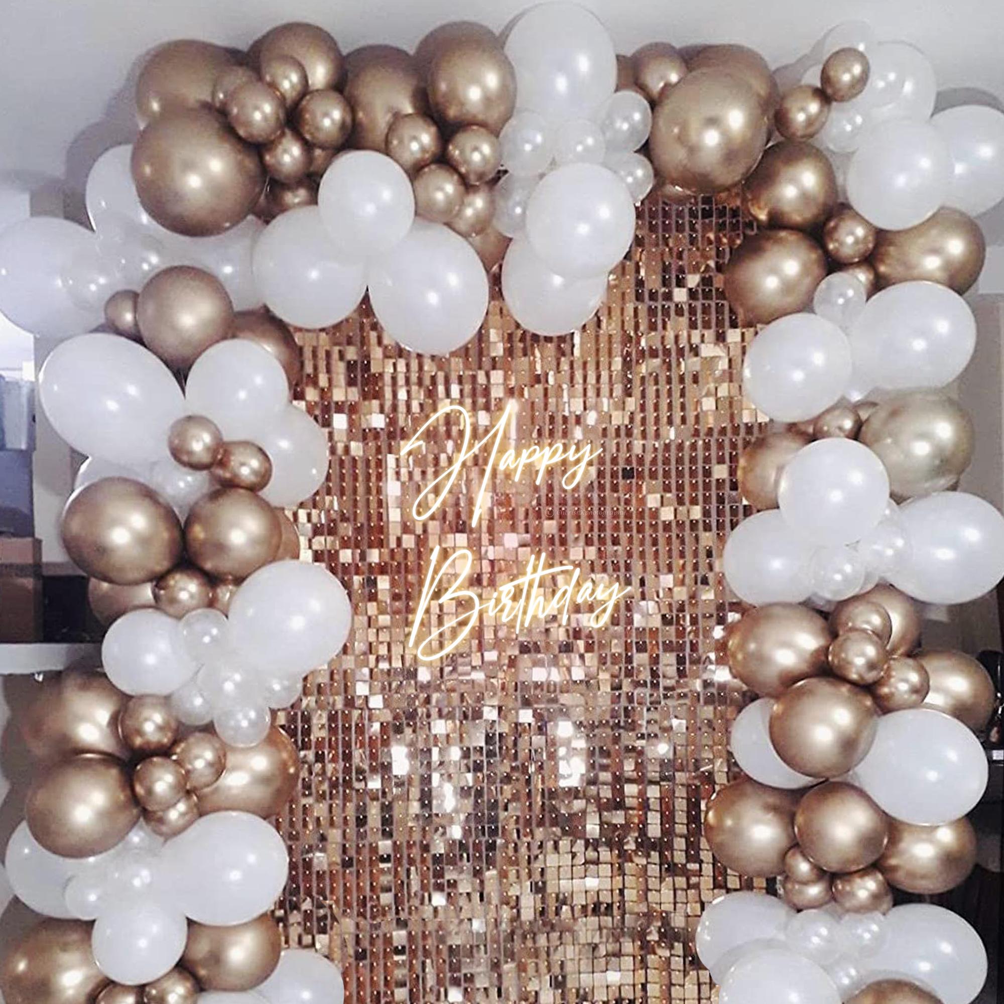 Our golden sequin birthday décor transforms your event into a sparkling ...