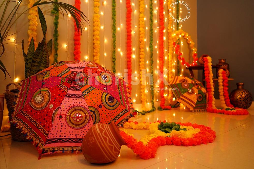 Celebrate Diwali with CherishX's Festive Umbrella and Flower Garlands