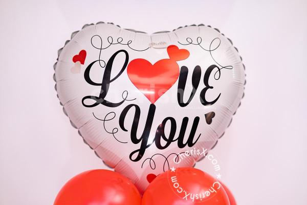 Celebrate this Valentine's Day and week beautifully with CherishX's Exclusive Valentine's White Love Balloon Bouquet Gift!