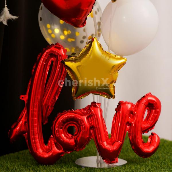 Showcase your love with the most exclusive gift idea of a red and golden love bouquet