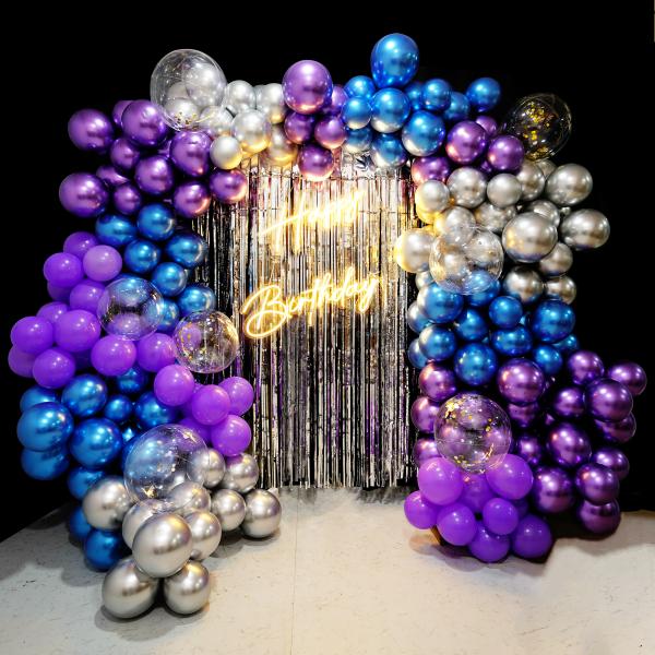 Bring your loved one's birthday celebration to life with our mesmerizing Blue Purple Symphony Decor.