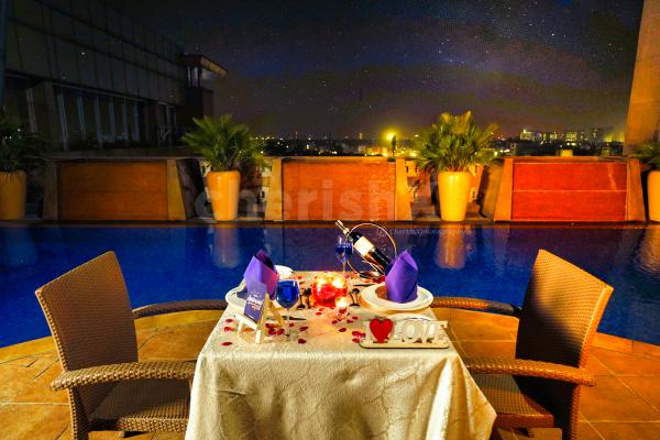Soft music will accompany you and add a romantic flair to the ambience.