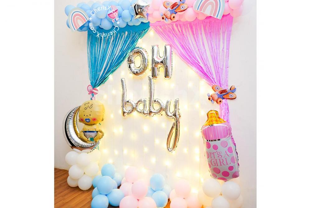 A Stunning Pastel Pink and Blue Theme Baby Shower Decor!