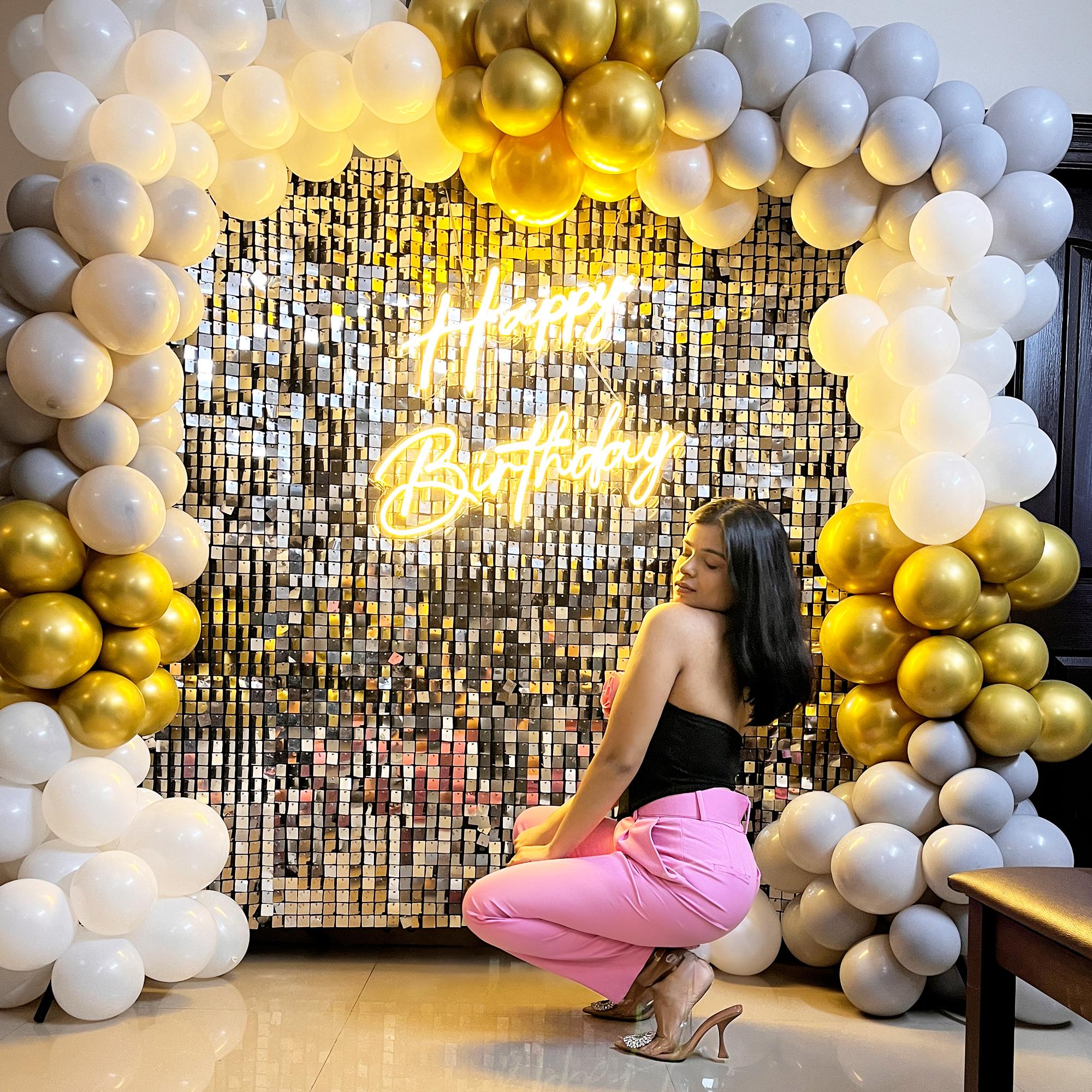 Gold And White Balloon Decor At 60th Birthday Party Event, 47% OFF