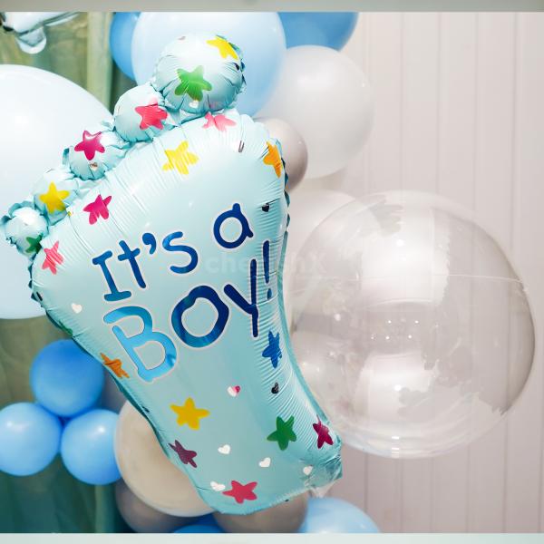 Step into a whimsical wonderland with our charming Whimsical Elephants Welcome Baby Decor, featuring adorable elephant wall decals and whimsical balloons.