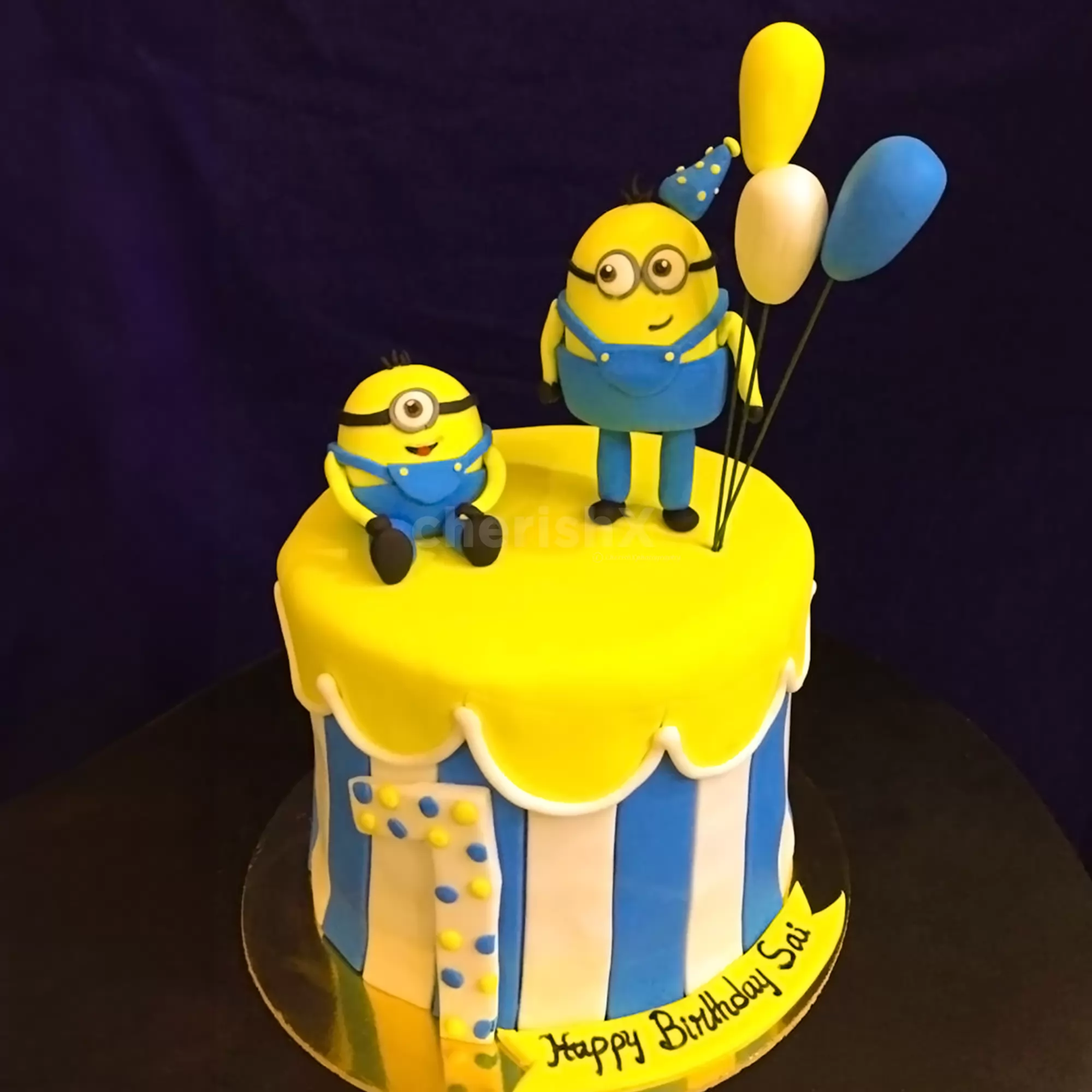 Personalized Minion Birthday Blue Theme Cake 4lbs by Sacha's– TCS  SentimentsExpress