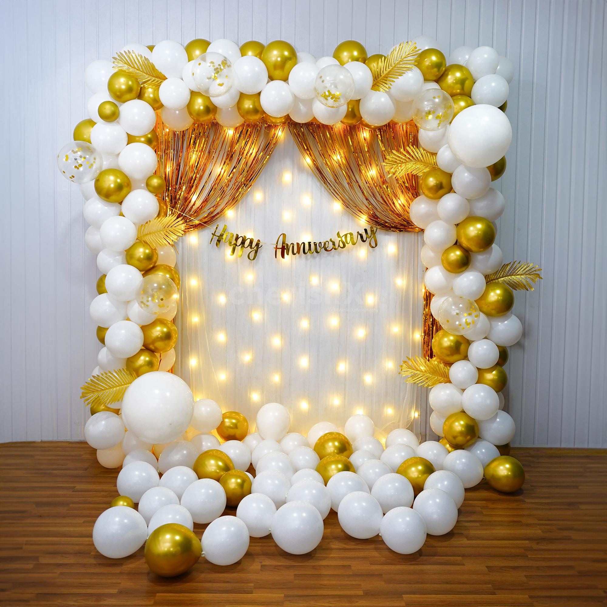 Celebrate your love with our White & Gold Anniversary Decorations ...